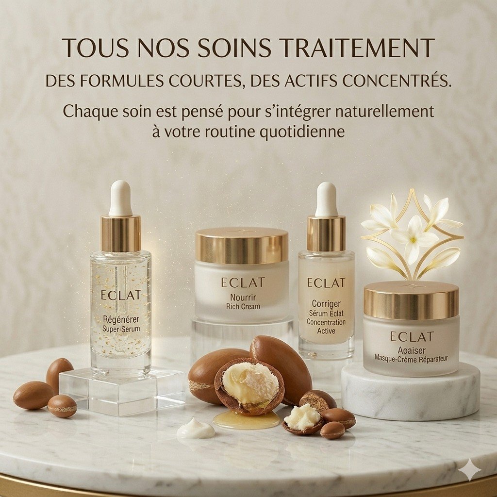 Collection ÉCLAT — sérum, crème, masque et soins traitement